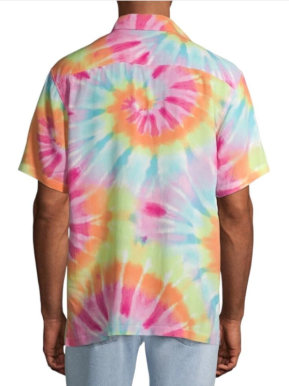 No Boundaries Men's Size Large (42-44} Multicolor Tie Dye Shirt Short Sleeve - Picture 2 of 13